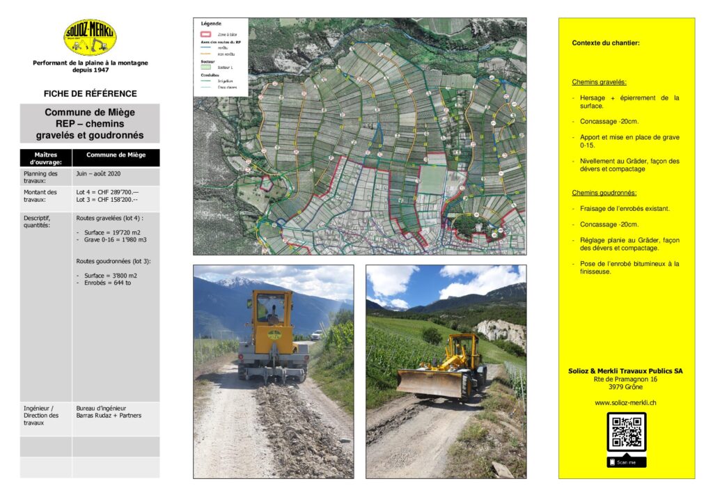 REP Miège 2020 chemins gravelés et goudronnés